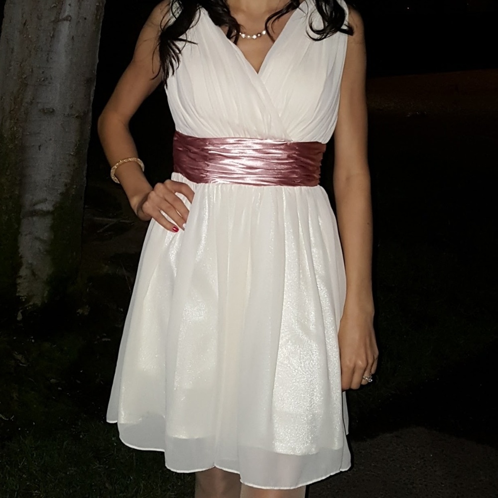 Cream chiffon dress mini